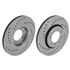 Brake Disc Set - Vented Pair - Cross Drilled Vented Discs - Replacement - RR1427DX